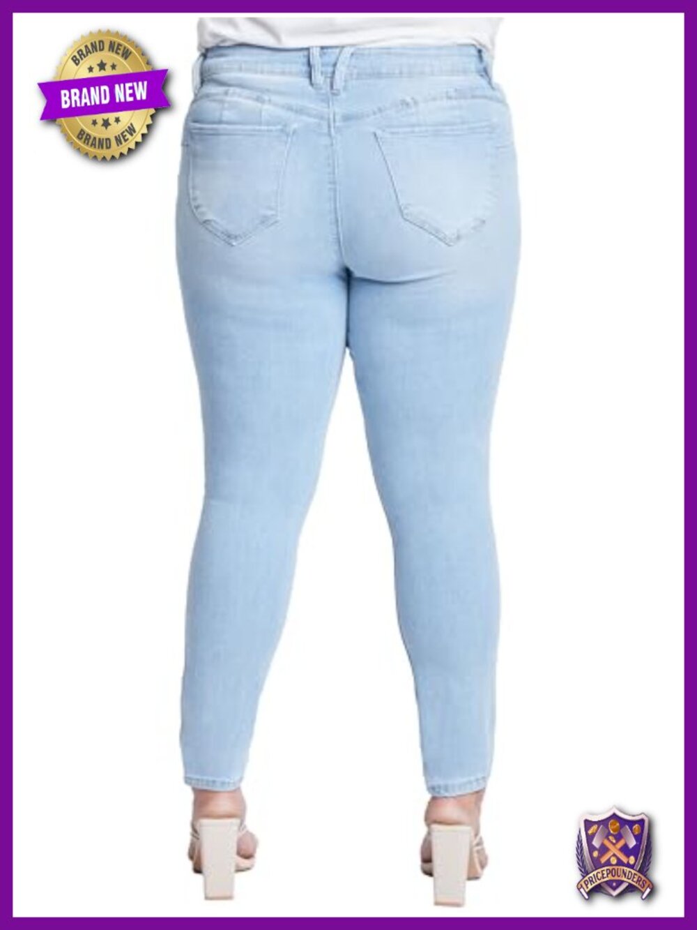 Plus Size High Rise Skinny Jeans WannaBettaButt Butt Lifting Eco Friendly - Picture 2 of 4